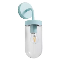 Kew Curved Arm E27 Outdoor Wall Light - Pale Blue -Furniture Series Store 13924368 1814980108023538