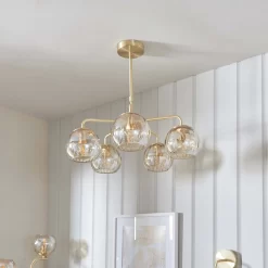 Geneva 5 Light Pendant Light - Brass -Furniture Series Store 13938485 7384981958489502