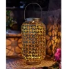 Homebase Edit Antique Gold Solar Moroccan Lantern - 32cm -Furniture Series Store 13956314 3175002413835605