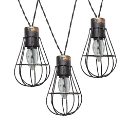 Homebase Edit 10 Metal Solar Cage Lights -Furniture Series Store 13964414 9385042047502493