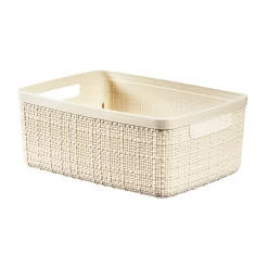 Curver Jute Small Recycled Storage Basket - 5L White