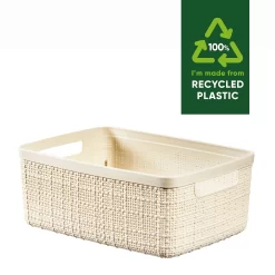 Curver Jute Small Recycled Storage Basket - 5L White -Furniture Series Store 13965909 1874995188150244
