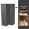 House Beautiful Realm Fitted Look Corner Wardrobe, Oak Effect Carcass - Carbon Grey Shaker Doors (W) 1103mm X (H) 2256mm -Furniture Series Store 13999800 3295052690021045