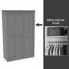 House Beautiful Realm Fitted Look Triple Wardrobe, White Carcass - Grey Shaker Doors (W) 1451mm X (H) 2256mm -Furniture Series Store 13999883 1875052690841629