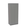 House Beautiful Honest Double Wardrobe, Grey Carcass - Gloss Grey Slab Doors (W) 900mm X (H) 2196mm