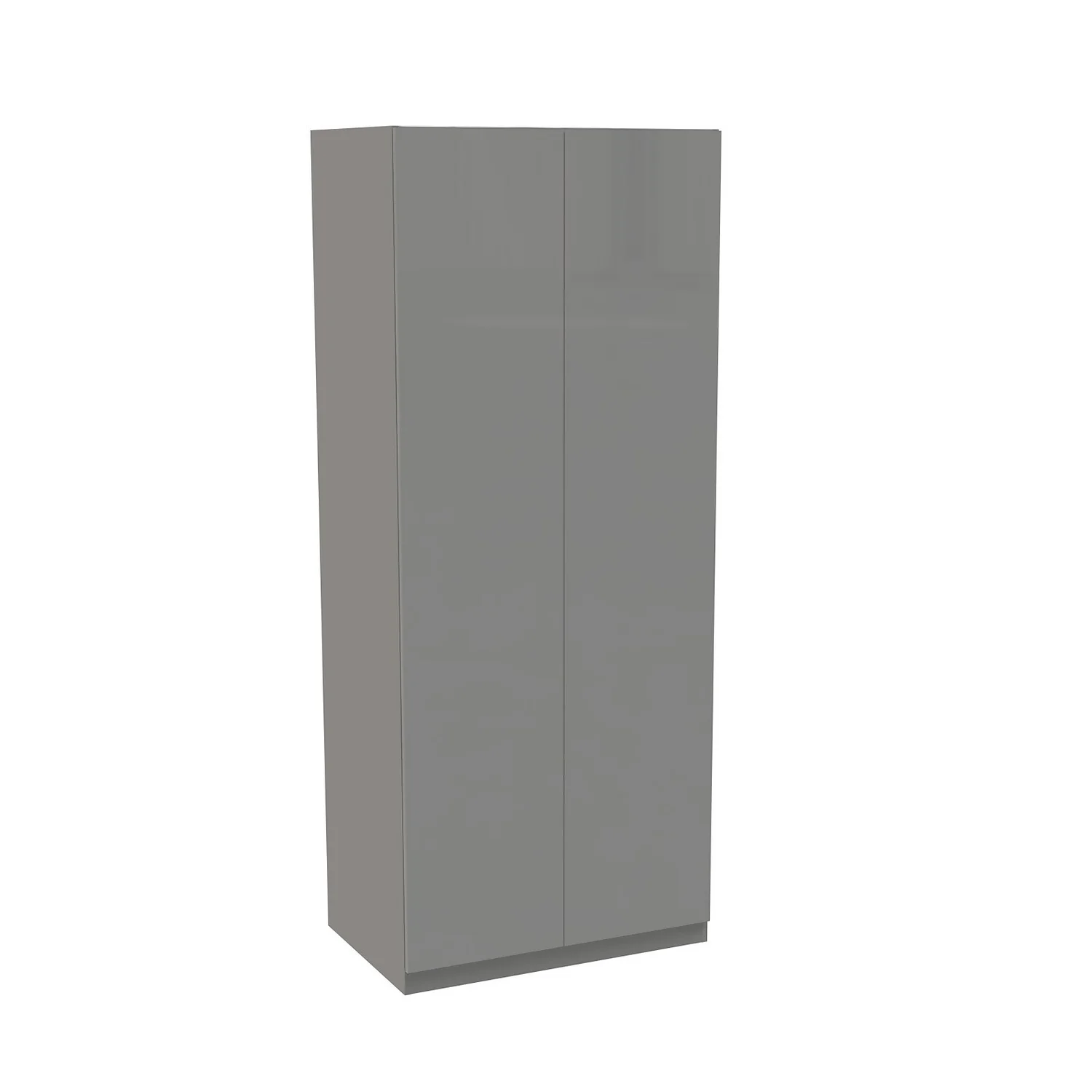House Beautiful Honest Double Wardrobe, Grey Carcass - Gloss Grey Slab Doors (W) 900mm X (H) 2196mm 3 House Beautiful Honest Double Wardrobe, Grey Carcass - Gloss Grey Slab Doors (W) 900mm X (H) 2196mm