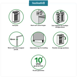 House Beautiful Honest Double Wardrobe, Grey Carcass - Gloss Grey Slab Doors (W) 900mm X (H) 2196mm 9 House Beautiful Honest Double Wardrobe, Grey Carcass - Gloss Grey Slab Doors (W) 900mm X (H) 2196mm -Furniture Series Store 13999925 5875014369605984