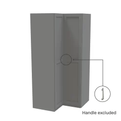 House Beautiful Realm Corner Wardrobe, Grey Carcass - Grey Shaker Doors (W) 1053mm X (H) 2196mm -Furniture Series Store 13999943 2125005573722810