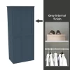 House Beautiful Realm Fitted Look Double Wardrobe, Grey Carcass - Navy Blue Shaker Doors (W) 1001mm X (H) 2256mm 2 House Beautiful Realm Fitted Look Double Wardrobe, Grey Carcass - Navy Blue Shaker Doors (W) 1001mm X (H) 2256mm -Furniture Series Store 13999961 8245052687901299