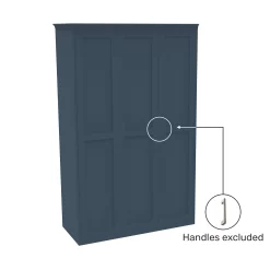 House Beautiful Realm Fitted Look Triple Wardrobe, Grey Carcass - Navy Blue Shaker Doors (W) 1451mm X (H) 2256mm -Furniture Series Store 13999969 1215005586362176