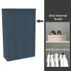 House Beautiful Realm Fitted Look Triple Wardrobe, Grey Carcass - Navy Blue Shaker Doors (W) 1451mm X (H) 2256mm 2 House Beautiful Realm Fitted Look Triple Wardrobe, Grey Carcass - Navy Blue Shaker Doors (W) 1451mm X (H) 2256mm -Furniture Series Store 13999969 1635052687843846