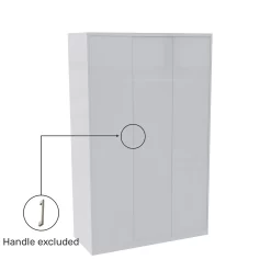 House Beautiful Honest Fitted Look Triple Wardrobe, Grey Carcass - Gloss White Slab Doors (W) 1390mm X (H) 2226mm -Furniture Series Store 13999972 6845005574821563