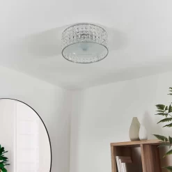 Belfont Bathroom Flush Ceiling Light - Chrome -Furniture Series Store 14301793 8535038438063944