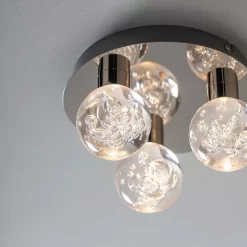 Leoch Bathroom Flush Ceiling Light - Chrome Effect -Furniture Series Store 14301817 2135038439100180