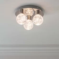 Leoch Bathroom Flush Ceiling Light - Chrome Effect -Furniture Series Store 14301817 3765038439051523