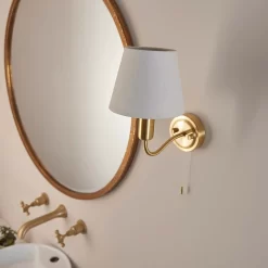 Naim Bathroom Wall Light - Brass Effect -Furniture Series Store 14301821 6125038439634714