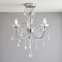 Shanzie Semi Flush Bathroom Chandelier Light - Chrome Effect 13 Shanzie Semi Flush Bathroom Chandelier Light - Chrome Effect -Furniture Series Store 14301829 1455038439551752