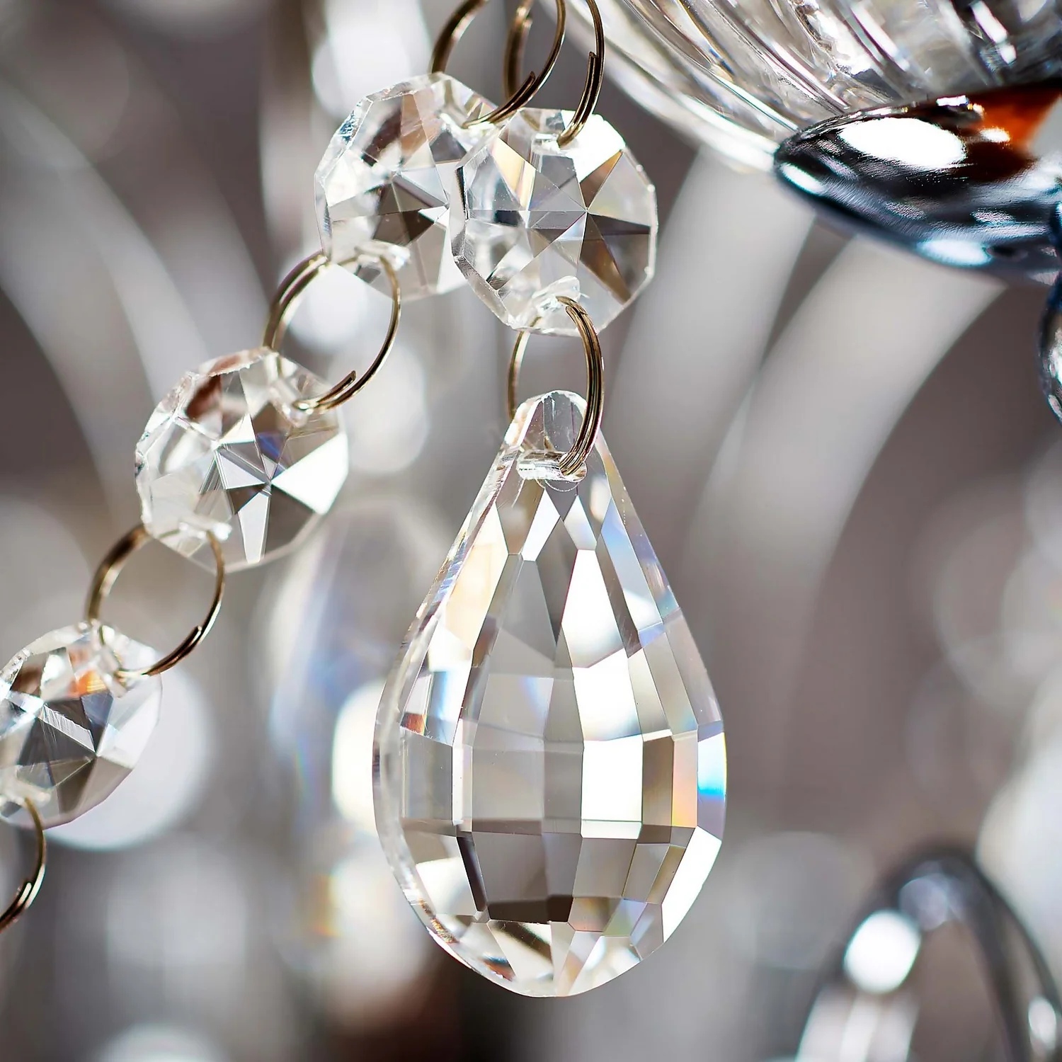 Shanzie Semi Flush Bathroom Chandelier Light - Chrome Effect 11 Shanzie Semi Flush Bathroom Chandelier Light - Chrome Effect - Image 9