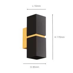 Eglo Passa Wall Light Square - Black & Gold 10 Eglo Passa Wall Light Square - Black & Gold -Furniture Series Store 14302975 1255038224163020