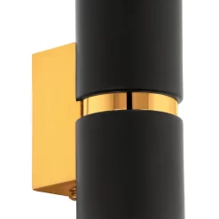 Eglo Passa Wall Light Round - Black & Gold -Furniture Series Store 14302977 1305038224133239