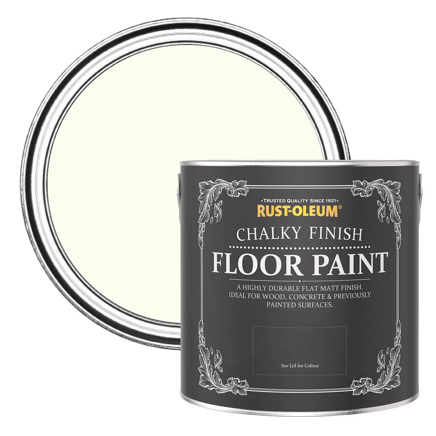 Rust-Oleum Chalky Floor Paint Antique White - 2.5L 3 Rust-Oleum Chalky Floor Paint Antique White - 2.5L