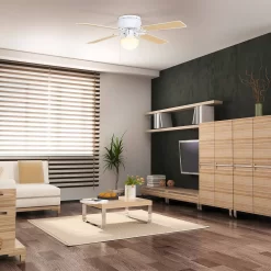 Eglo Cagliari Ceiling Fan With Light - Matt White -Furniture Series Store 14742120 1685052700532232