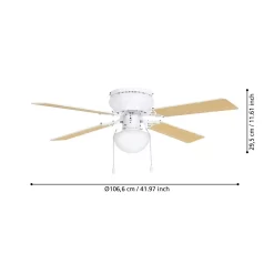 Eglo Cagliari Ceiling Fan With Light - Matt White -Furniture Series Store 14742120 2115052700503681