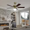 Eglo Cadiz Ceiling Fan With Light - Aged Brass & Wood -Furniture Series Store 14742121 1995052700138665