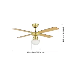 Eglo Fortaleza Ceiling Fan With Light - Bronze & Wood -Furniture Series Store 14742122 1545052700468566
